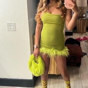 Green mini dress